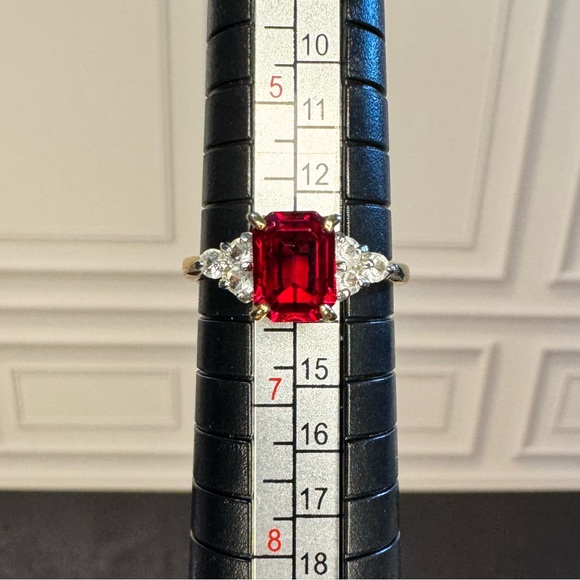 Jewelry - SOLD Vintage Sz 6 14k Gold Electroplated Faux Gemstone Ring “MAJA” marking